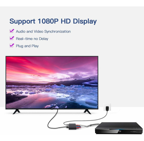Convertidor De Componente A Hdmi, Convertidor 1080p Ypb...