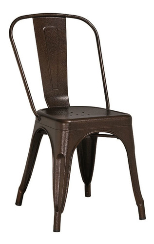 Cadeira Fixa Design Tolix Metal Pelegrin Pel-1518 Bronze