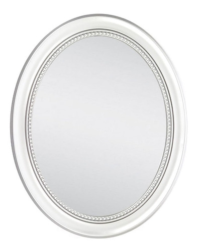 Espejo Decorativo Ovalado Plateado 72x56 Cm