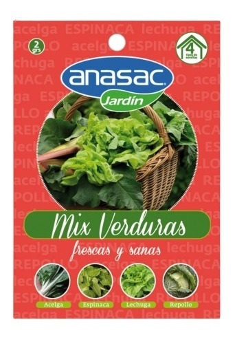 Semillas Mix De Verduras 2 Gr Anasac