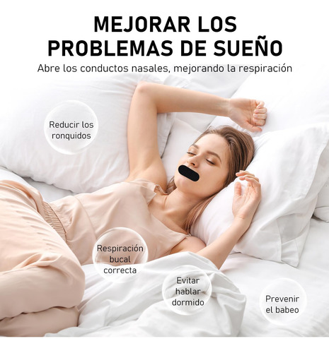 Tiras Bucales Desechables Anti Ronquidos 60pc Antirronquidos Negro Anti-snoring Chin