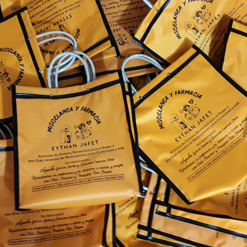 Bolsa Mandadera Publicitaria Impresa Negocio 30x35x10 100pz Amarillo