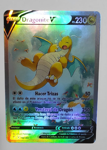 Carta Pokemon Dragonite V Coleccion Evolving Skies