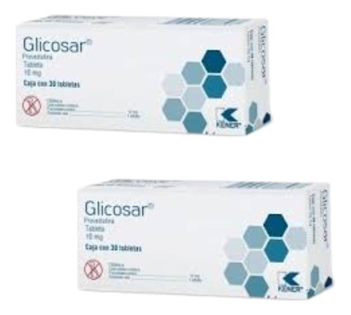Kener Glicosar Pravastatina 2 Cajas Con 30 Tab De 20mg C/u