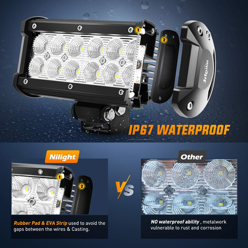 60002f-b Barra De Luz Led 2 Piezas 36 W 6,5 Pulgadas 9648173