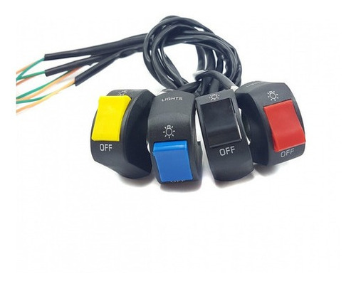 Interruptor Luces Universal Para Motos Varios Colores X2 Un.