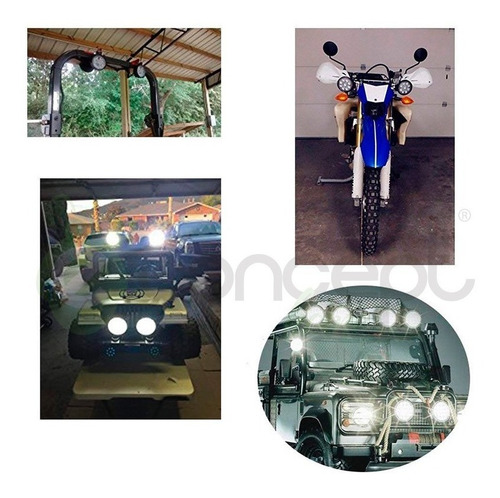 Pack X 10 Faros Reflector Led 27w Redondo 12v 24v Tractor