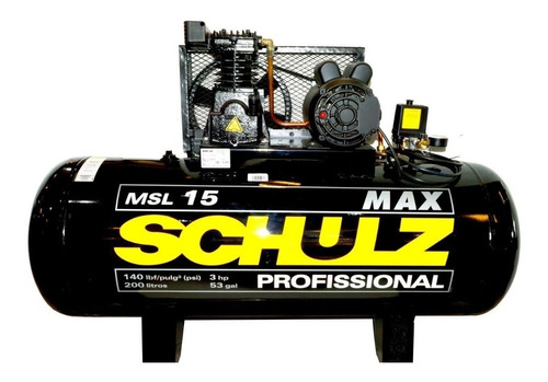 Compresor de aire eléctrico Schulz MSL 15 MAX/200 monofásico 183L 3hp 220V 50Hz negro