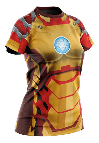 Camiseta Filtro Uv Babylook Homem De Ferro Ironman Mark Xlii