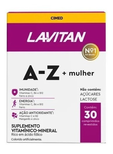 Kit C/3 Lavitan Az Para Mulher Com 30 Comprimidos