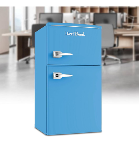 Mini Refrigerador, Color Azul Estilo Retro Marca West Bend