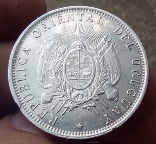 Uruguay Plata 50 Centesimos 1894 Muy Buena 