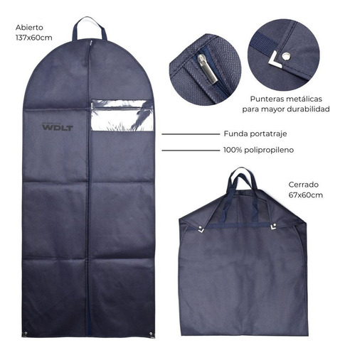 Funda Para Traje Vestidos Plegable Wanderlust Azul Marino