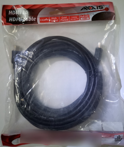 Cable Axxis Hdmi-hdmi Full Hd Conectores Dorados 7.5 Mts 