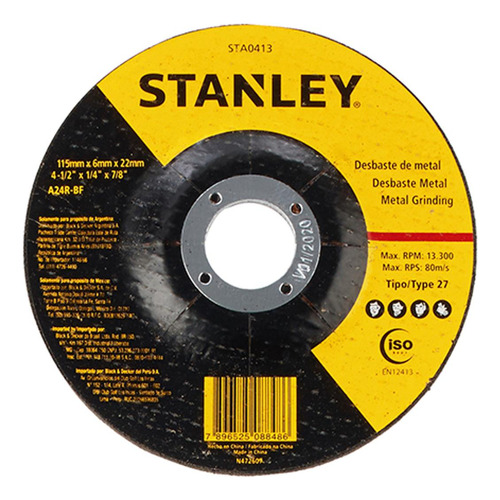 Disco Desbaste Stanley 4.1/2x7/8x6.0