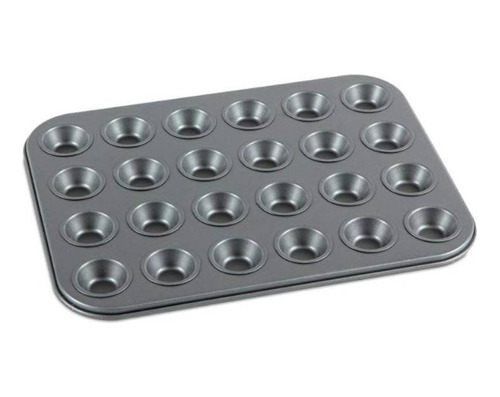 Molde Antiadherente 24 Mini Cupcakes Acero Carbonico