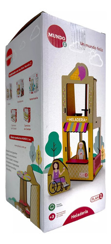 Heladeria Madera Incluye Figuras Juego Infantil Niño Planz Desarrollo De Habilidades De Espacio Y Motricidad Juguete 100% Seguro Didactico