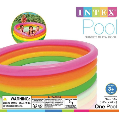 Alberca Inflable Infantil De Colores Intex Reforzada 168x46