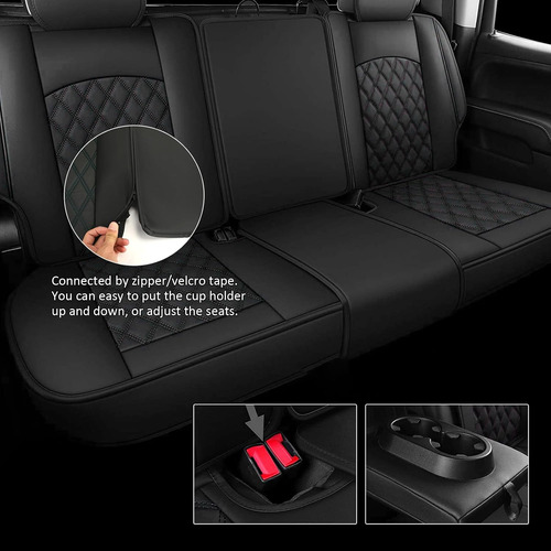Roccs Fundas De Asiento De Cuero De 5 Asientos, Juego Comple