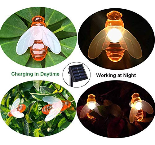 Cadena De Luces Solares Semilits 20 Led Impermeables Para