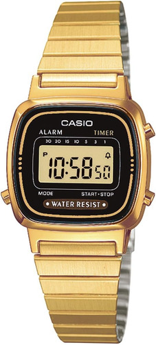 La670wga-1d Reloj Digital Retro En Tono Dorado Para Mujer