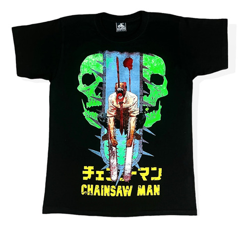 Camiseta Unisex Anime Chainsawman Calaveras Denji