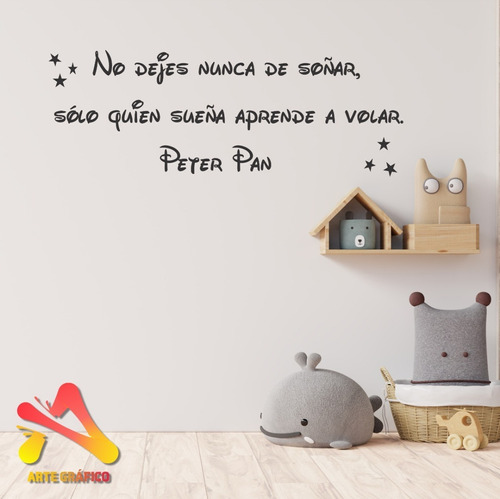 Vinilo Pared Decorativo Disney Frase Peter Pan 60x20cm