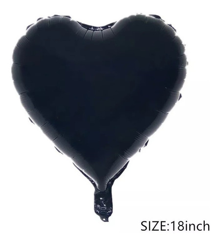 20 Globos Corazon Metalico 18 Pulgadas 45 Cm Color Negro