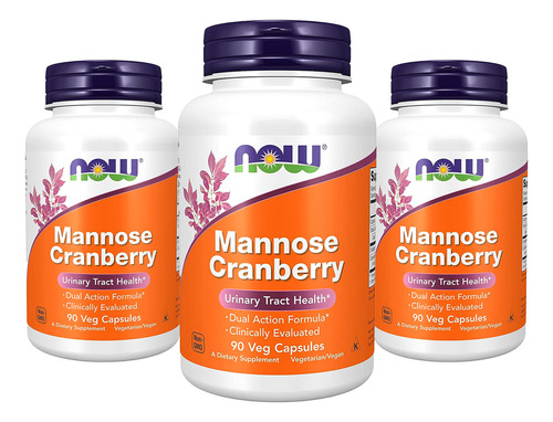 Manose E Cranberry Now Foods Mannose Cranberry 90vegcaps 3un Sabor Sem Sabor