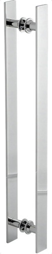 Puxador Retangular Para Porta Pivotante/vidro 40cm Cor Prateado