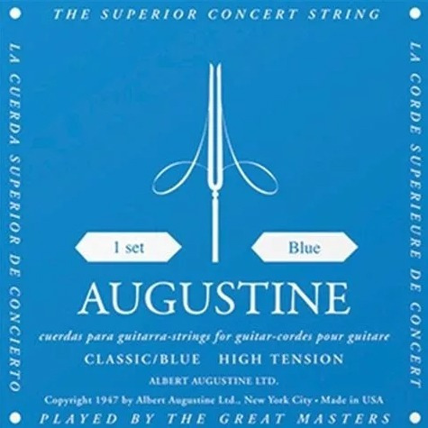 Imagen 1 de 3 de Encordado Guitarra Clásic Augustine Blue High Tension C-blue
