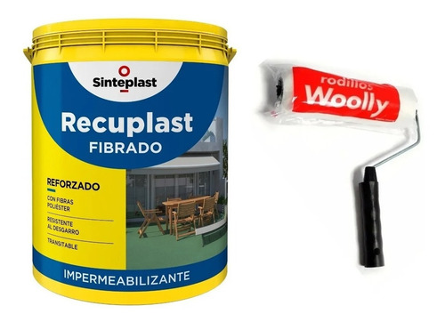 Recuplast Fibrado Techo Membrana Liquida 20 K + Rodillo Mm