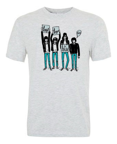 Ramones Hey Ho Caricatura Remera Spun Adulto/niño Rock