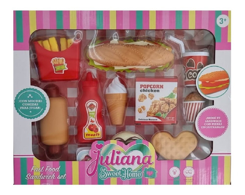 Juliana Set De Comida Fast Food Sandwich Set + Otras Comidas