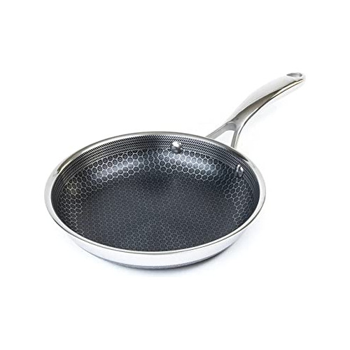 Hybrid 8 Inch Stainless Steel Frying Pan With Stay Hand...