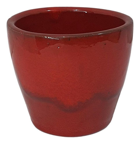 Vaso Cachepot De Cerâmica Pequeno 10x9 Colorido P/ Decoração Cor Vermelho