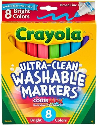 Crayola 8 Conde Lavables Brillantes Marcadores.