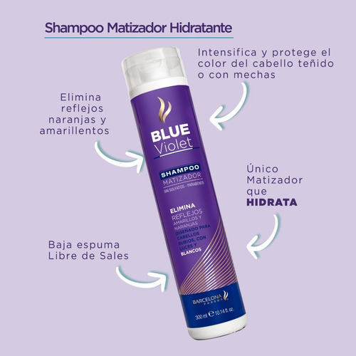 Imagen 2 de 2 de Shampoo Blue Violet Matizador 300ml
