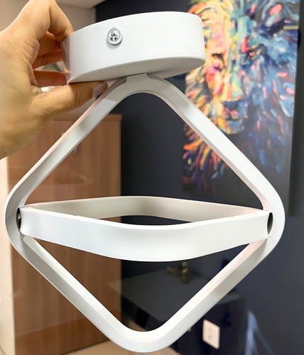 Plafon Luminária Led Pendente Moderno Quadrado Sobrepor Teto Cor Branco 127/220v
