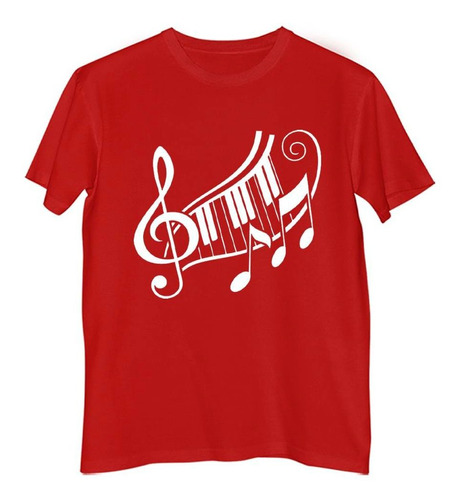 Remera Niño Color Nota Musical Piano Teclas