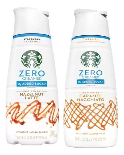 2 Pack crema Starbucks zero sugar sabor caramelo 828ml
