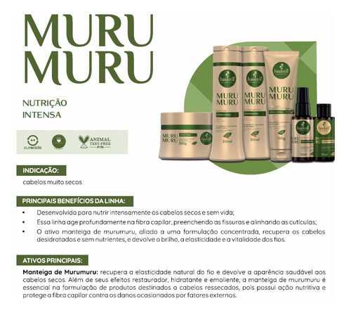 Kit Shampoo E Condicionador Haskell Murumuru 300ml + Brinde