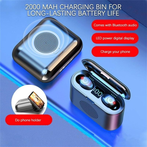 Imagen 4 de 6 de Audifonos Manos Libres Bluetooth F-9 3 En 1