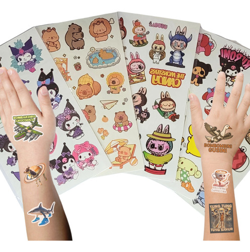 Kit Strass Tattoo Glitter Trencita Cumpleaños Nena