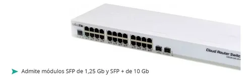 Switch Router Cloud Mikrotik Crs326-24g-2s+rm 24p Gigabit