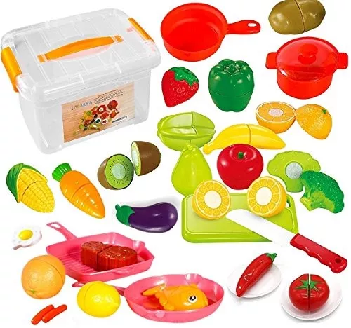 Juegos de imaginación Juguetes Plástico Corte de alimentos Frutas Verduras  Juegos de imaginación Niños Juguetes de cocina