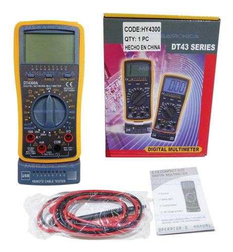 Multimetro Tester Digital Mod.4300 + Probador Cable Red Usb