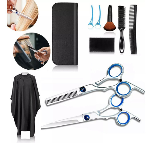 Tijeras Barbero Estilista Para Cortar Cabello Kit De Tijeras