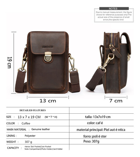 Bolsa Para Celular Piel Riñonera Para Hombro Bandolera