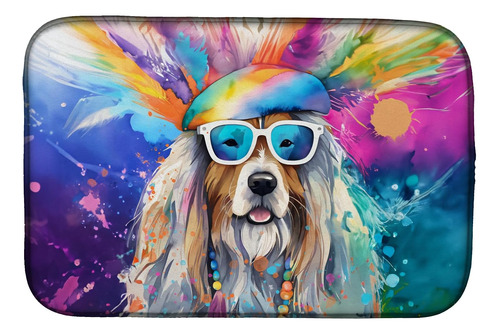 Dac2456ddm Bearded Collie Hippie Dawg Dish Drying Mat Absorb